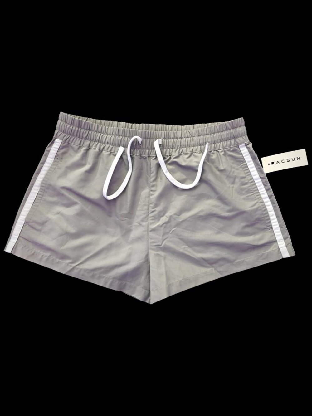 PacSun Gray Drawstring Athletic Lounge Shorts White Side Stripe Women's Size S